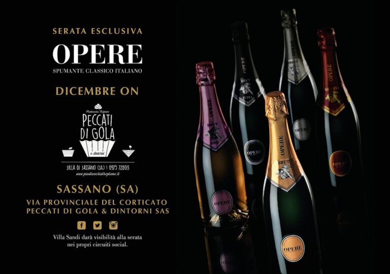 Sassano: le domeniche di dicembre aperitivo con lo spumante metodo classico “Opere” di Villa Sandi