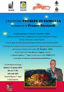 Al via le iscrizioni per partecipare al Concorso “Presepe in Famiglia” in memoria di Franco Ricciardi