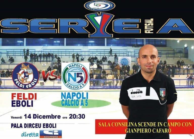 L’arbitro Gianpiero Cafaro della sezione AIA di Sala Consilina su Sportitalia per la Serie A Calcio a 5