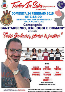 Sala Consilina: domani a “Teatro in Sala” la commedia “Tonino Cardamone, giovane in pensione”