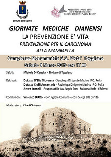 Teggiano:domani un incontro dedicato alla prevenzione del carcinoma alla mammella