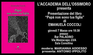 Domani a Sala Consilina la presentazione del libro “Papà non sono tua figlia” di Emanuela Coccoli