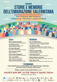 Salerno: il 12 aprile a Palazzo Sant’Agostino l’incontro “Storie e memorie dell’emigrazione salernitana”