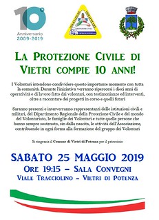 A Vietri di Potenza la Protezione Civile compie 10 anni. Domani un evento per celebrare il traguardo