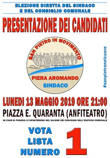 Elezioni Amministrative. Domani presentazione della lista “San Pietro in Movimento” di Piera Aromando