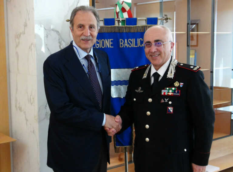 Il Presidente della Regione Basilicata Bardi incontra il Generale dei Carabinieri Castello