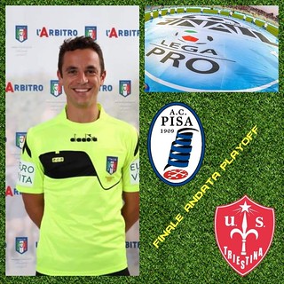 Calcio.Ivan Robilotta della Sezione AIA di Sala Consilina dirige Pisa-Triestina per i Playoff di Serie C