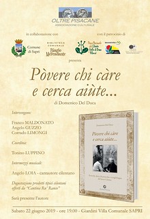 Domani a Sapri la presentazione del libro di Domenico Del Duca “Pòvere chi càre e cerca aiùte”