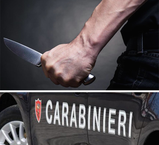 minacce-coltello-carabinieri-ev