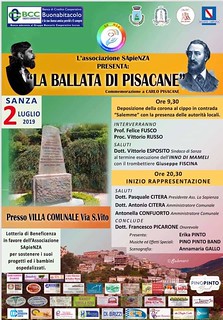 Domani a Sanza l’associazione SApieNZA organizza l’evento “La Ballata di Pisacane”