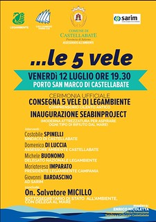 Il mare più bello d’Italia festeggia le Cinque Vele. Domani cerimonia di consegna a Castellabate