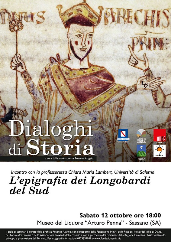 Il 12 ottobre torna “Dialoghi di Storia”,appuntamento a Sassano con “L’epigrafia dei Longobardi del Sud”