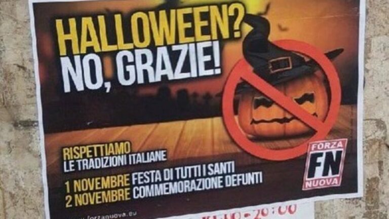 Halloween. Forza Nuova di Eboli dice no alle festività pagane: “Priorità alle ricorrenze tradizionali”