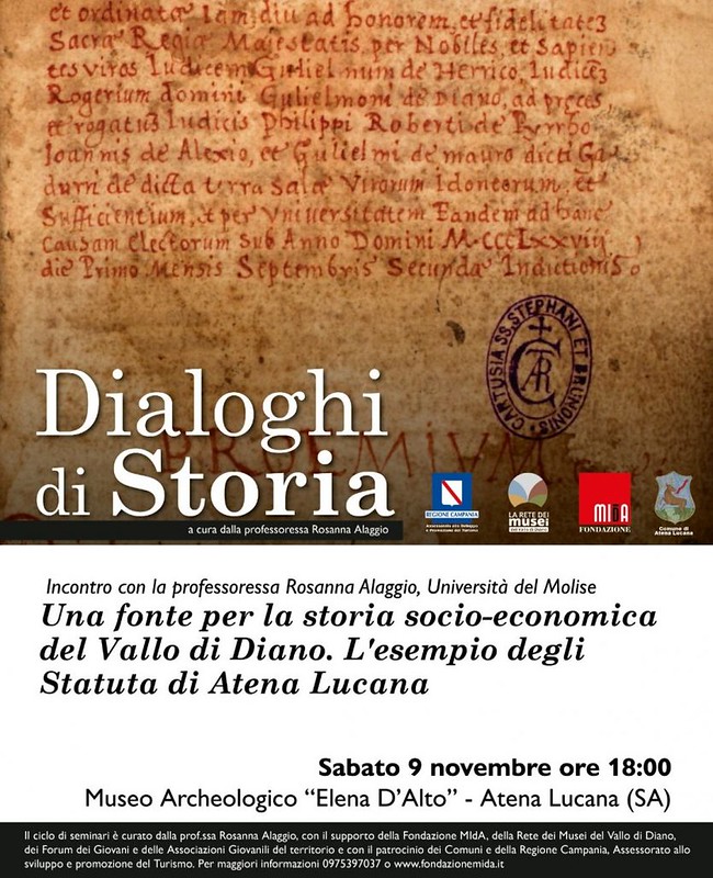 Domani ad Atena Lucana un nuovo appuntamento con “Dialoghi di Storia” della Fondazione MIdA