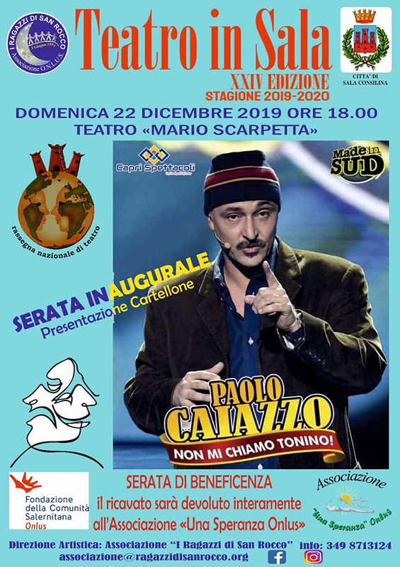 Con lo spettacolo di Paolo Caiazzo prende il via, il 22 dicembre, la XXIV edizione di Teatro in Sala