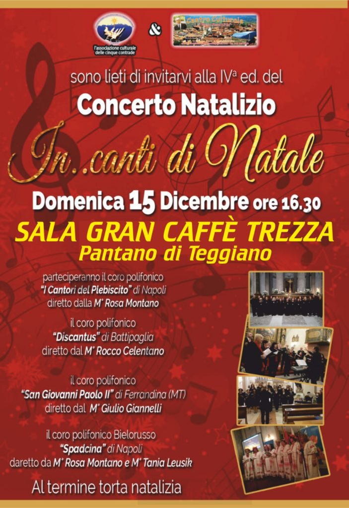 Teggiano: questa sera a Pantano il concerto natalizio “In.canti di Natale”