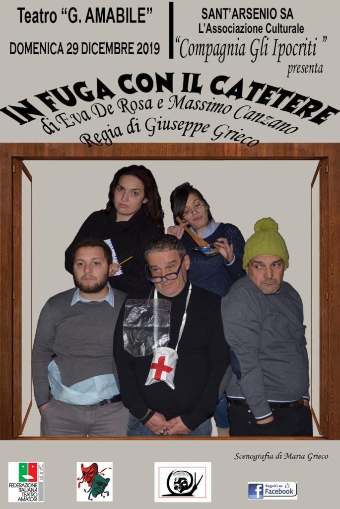 Sant’Arsenio: domani la compagnia teatrale “Gli Ipocriti” in scena con “In fuga con il catetere”