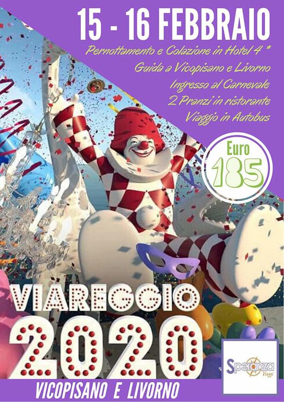 Il 15 e 16 febbraio un Carnevale all’insegna del divertimento a Viareggio con Speranza Viaggi