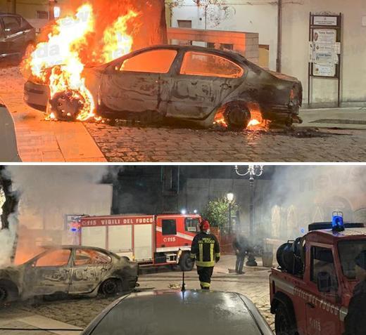 incendio auto vietri evidenza