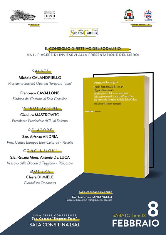 Sala Consilina: l’8 febbraio presentazione del libro del docente di Teologia don Domenico Santangelo