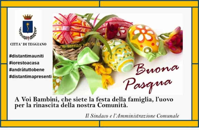 A Teggiano l’Amministrazione comunale dona le Uova di Pasqua a tutti i bambini della città