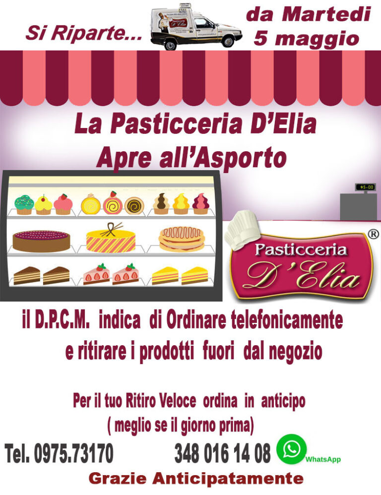 pasticceria d'elia asporto 5 maggio