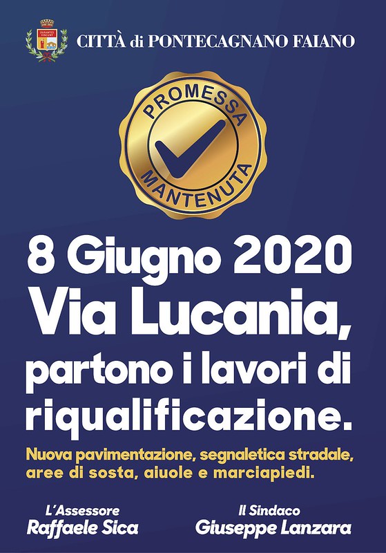 L’8 giugno partono i lavori di messa in sicurezza e sistemazione di via Lucania a Potecagnano