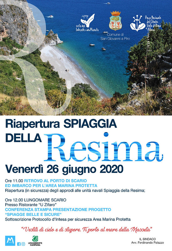 Il 26 giugno, dopo 9 anni, riapre la spiaggia della “Resima” a Scario, una tra le più belle d’Italia