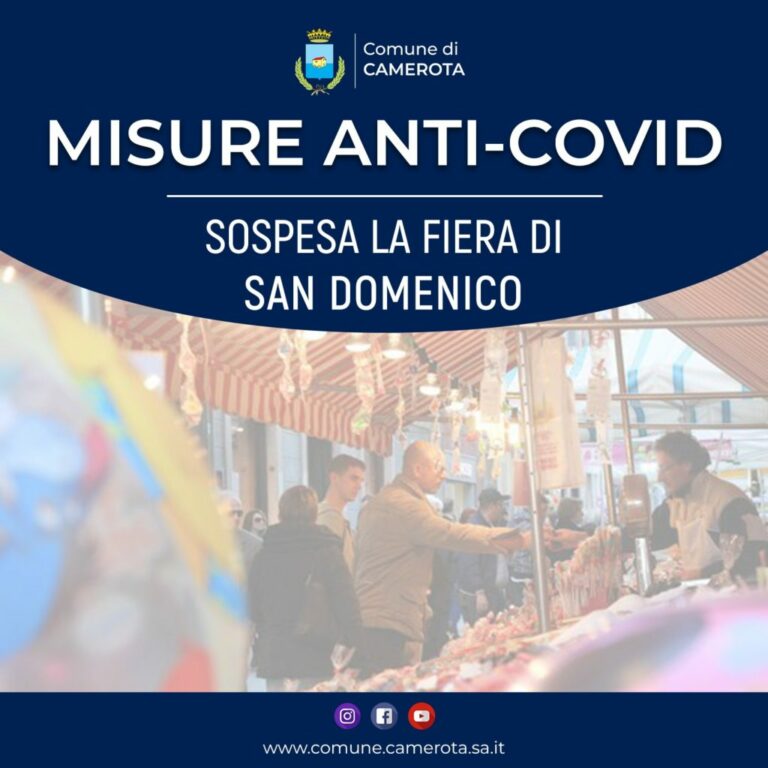 Sospesa a Marina di Camerota Fiera di San Domenico.Scarpitta:”Impossibile garantire distanziamento sociale”