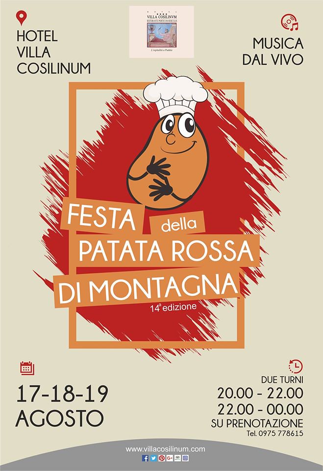 Festa della patata rossa. I piatti del “Villa Cosilinum” direttamente a casa con il servizio d’asporto