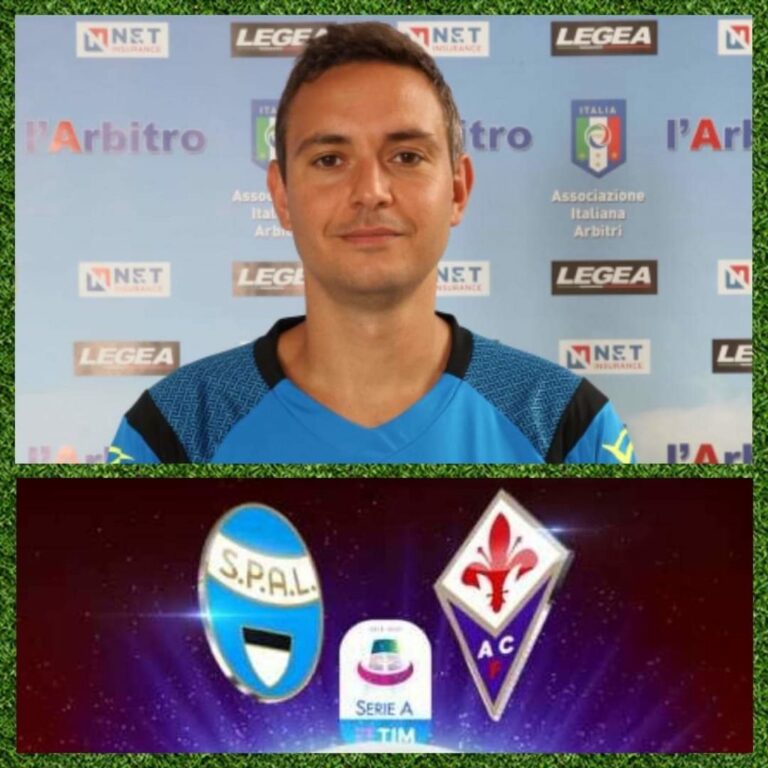 Manuel Robilotta, arbitro della sezione AIA di Sala Consilina, in serie A con Spal-Fiorentina