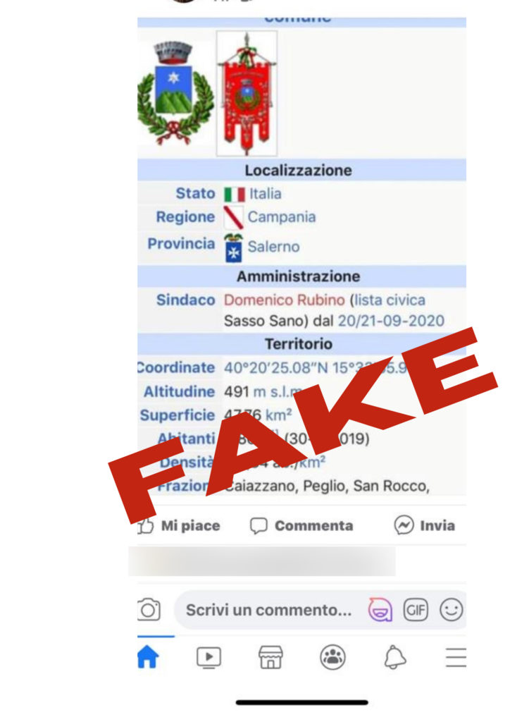 Su Wikipedia il candidato Rubino eletto Sindaco di Sassano prima del termine delle votazioni. Sporta denuncia