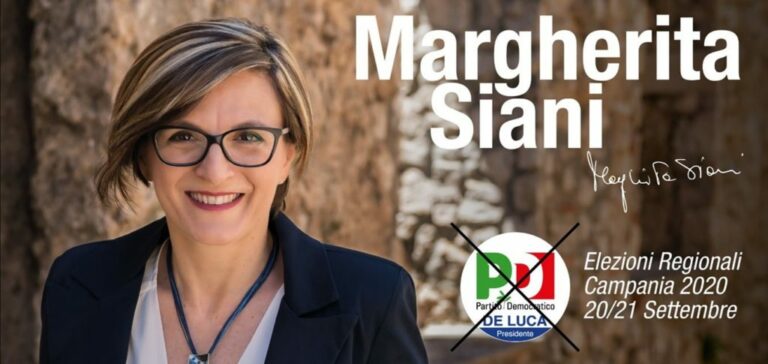 Regionali 2020. Questa sera Margherita Siani chiude la campagna elettorale con comizi a Sicignano e Contursi