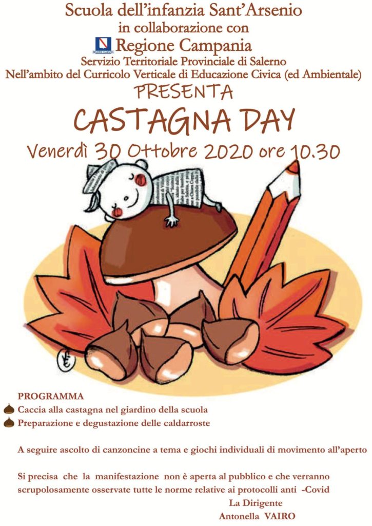 Sant’Arsenio: domani alla Scuola dell’Infanzia tanti giochi e divertimento in occasione del “Castagna day”