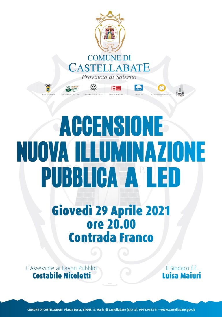 Nuova illuminazione a Led per contrada Franco castellabate 29 aprile 2021