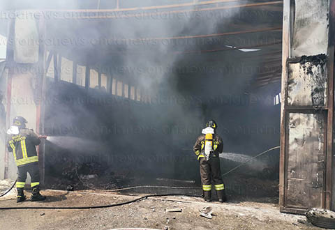 incendio zona industriale polla evi