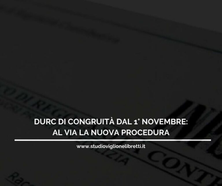 Durc di congruità viglione libretti