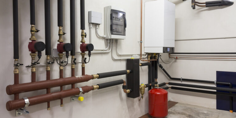 condensing boiler gas in the boiler room