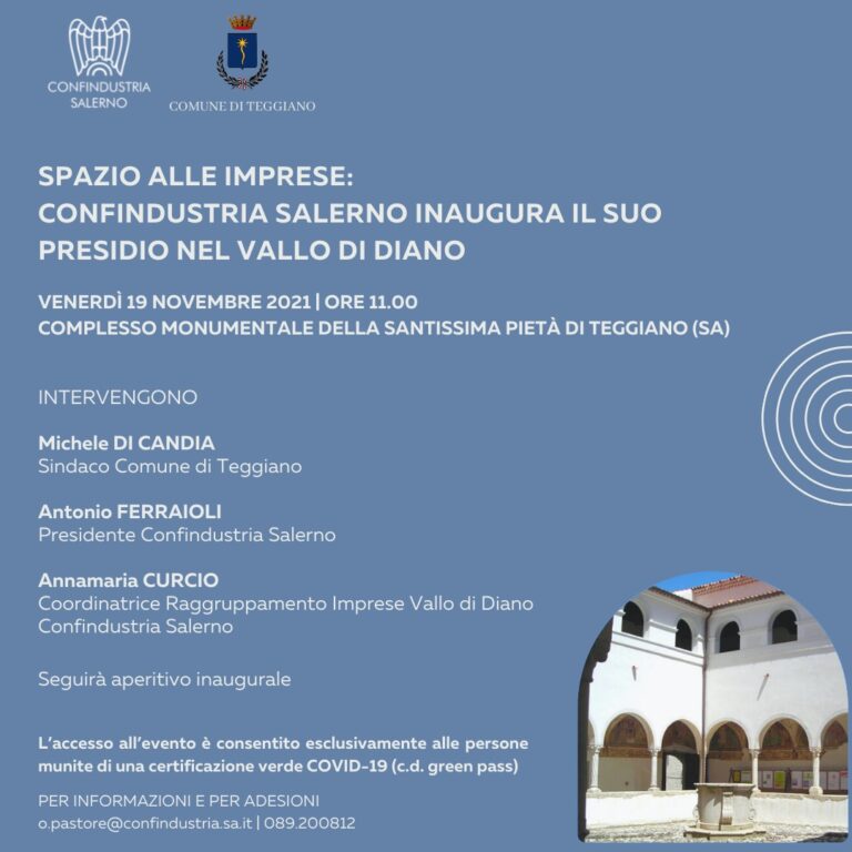 LOCANDINA INAUGURAZIONE PRESIDIO CONFINDUSTRIA TEGGIANO