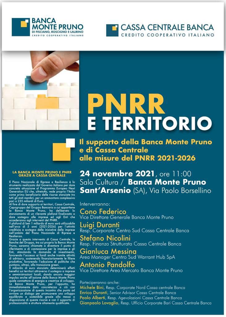 PNRR e territorio banca monte pruno