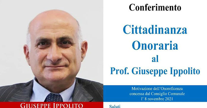 conferimento-cittadinanza onoraria- Giuseppe Ippolito- FB