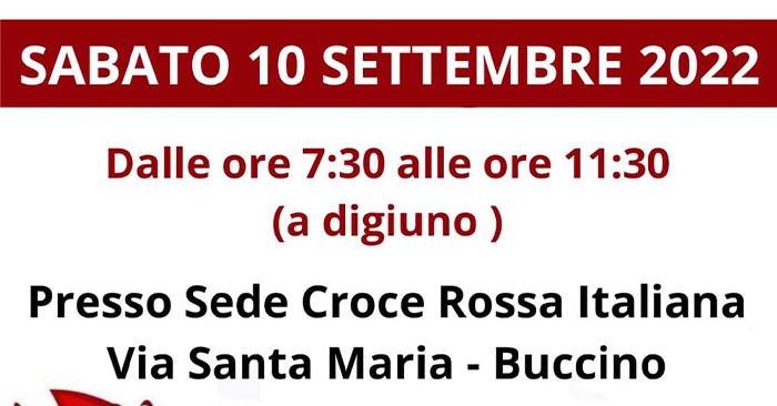 raccolta sangue a buccino 10 settembre