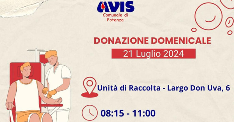 avis potenza donazione 21 luglio FB