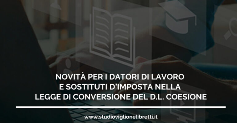 NOVITA PER I DATORI DI LAVORO E SOSTITUTI D'IMPOSTA viglione FB